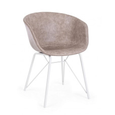 СТУЛ WARHOL БЕЛЫЙ ПУ БЕЖЕВЫЙ ВИНТАЖ СТУЛ WARHOL БЕЛЫЙ ПУ БЕЖЕВЫЙ ВИНТАЖ