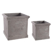 НАБОР 2 СЕРЫЙ ЦЕМЕНТНЫЙ ВАЗОВЫЙ ГОРШОК