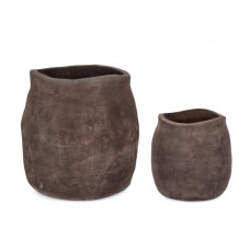 НАБОР 2 ВАЗА В ФОРМЕ P. MINH ТЕМНЫЙ ТЕРРАКОТ НАБОР 2 ВАЗА В ФОРМЕ P. MINH ТЕМНЫЙ ТЕРРАКОТ