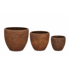 SET3 MEILI КРУГЛАЯ НИЗКАЯ РЖАВЧАЯ ВАЗА ГОРШОК SET3 MEILI КРУГЛАЯ НИЗКАЯ РЖАВЧАЯ ВАЗА ГОРШОК