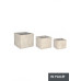 НАБОР 3 ВЫСОКОЙ КВАДРАТНОЙ БЕЖЕВОЙ ВАЗЫ MEILI ГОРШОК